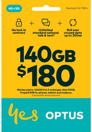 Optus $180 Prepaid SIM