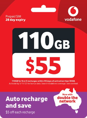 Vodafone $55 Prepaid Plus Starter Pack