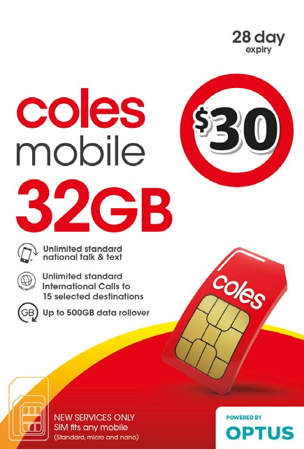 Coles Mobile $30 Prepaid SIM