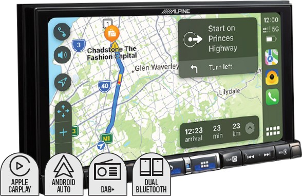 Alpine 7” 200W Wireless Carplay Android Auto DAB+ Rec
