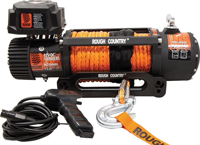 Rough Country 10000LBS Electric 4x4 Recovery Winch with Synthetic Rope