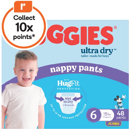 Huggies Ultra Dry Nappy Pants Pk 48-62