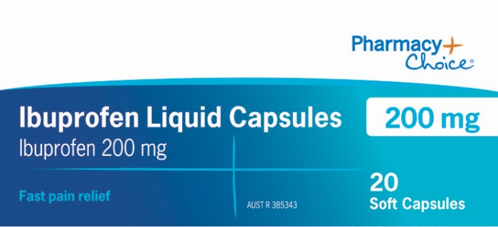 Pharmacy Choice Ibuprofen Liquid Capsules 200mg 20 Capsules^