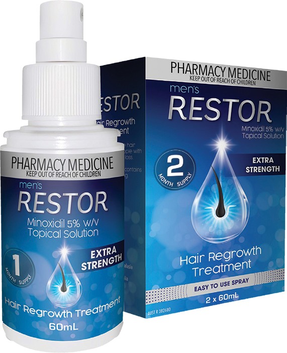 Restor Men’s Extra Strength Topical Solution 2 x 60mL*