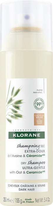 Klorane Dry Shampoo with Oat & Ceramide for Dark Hair 250mL