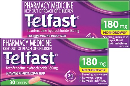 Telfast Hayfever Allergy Relief 180mg 30 Tablets