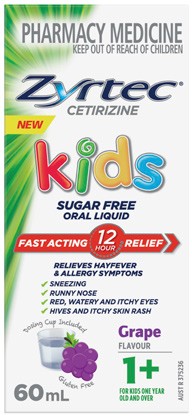 Zyrtec Kids Allergy & Hayfever Relief Grape Flavour Liquid 60mL