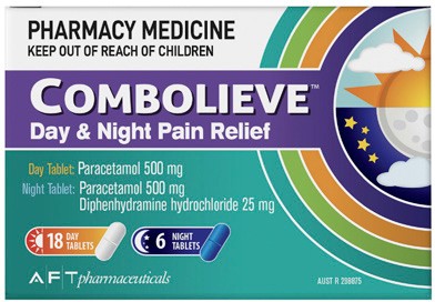 Combolieve Day & Night Pain Relief 24 Tablets