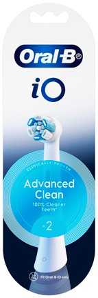 Oral-B iO Advanced Clean Replacement Brush Heads White 2 Pack