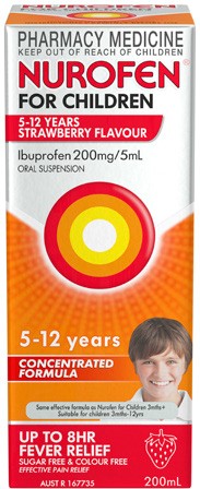 Nurofen For Children 5-12 Years Strawberry Flavour 200mL
