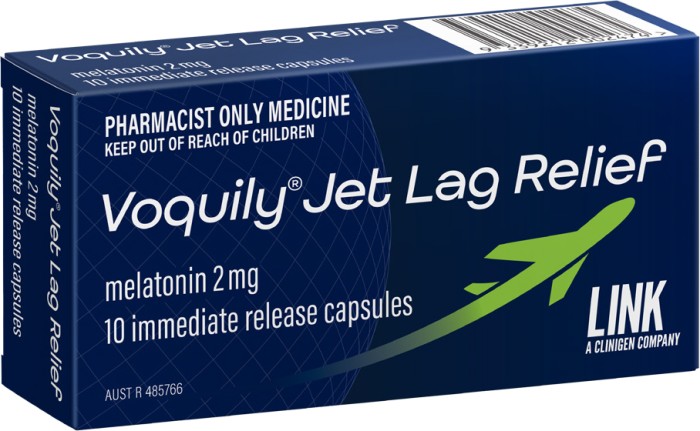 NEW Voquily Jet Lag Relief 2mg 10 Capsules