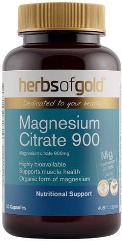 Herbs of Gold Magnesium Citrate 900 60 Capsules