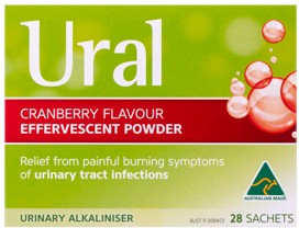 Ural Effervescent Powder Cranberry Flavour 28 Sachets