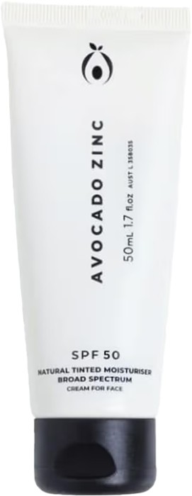 Avocado Zinc Natural Tinted Moisturiser Light - Medium SPF50 50ml