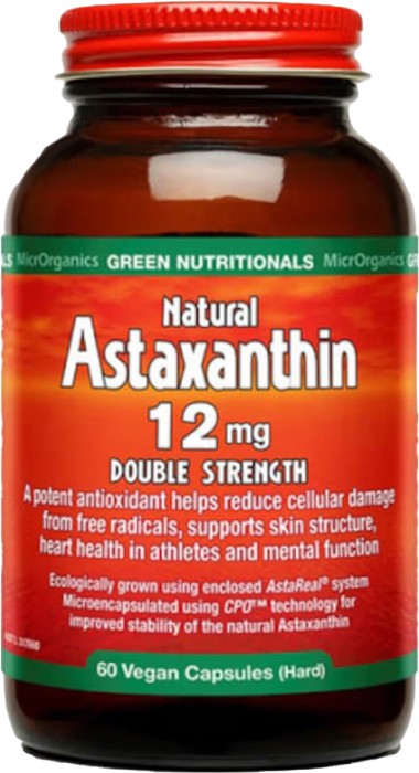 Green Nutritionals Natural Astaxanthin 12mg 60 Vegan Caps
