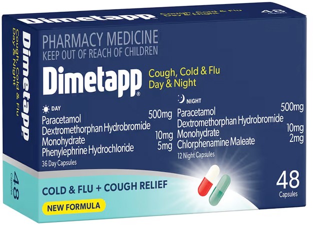 Dimetapp Cough, Cold & Flu Decongestant Day & Night 48 Tablets
