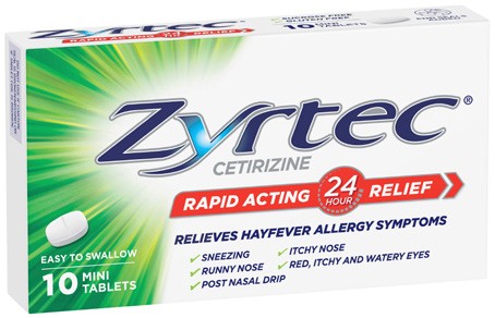 Zyrtec Rapid Mini Tablets 10 Pack^
