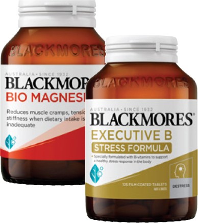 Blackmores Executive B Stress Formula Tablets 125 Pack or Bio Magnesium Tablets 150 Pack