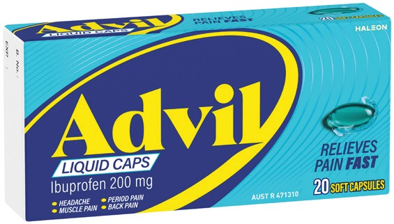 Advil Ibuprofen 200mg Liquid Capsules 20 Pack**