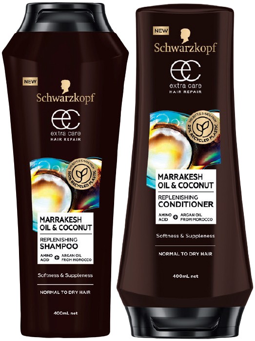 Schwarzkopf Extra Care Hair Repair Shampoo or Conditioner 400mL Selected Varieties