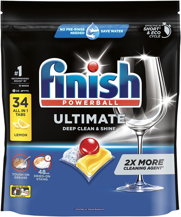 Finish Ultimate Dishwashing Tablets Regular or Lemon 34 Pack
