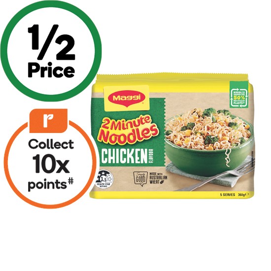 Maggi 2 Minute Noodles 345-395g Pk 5