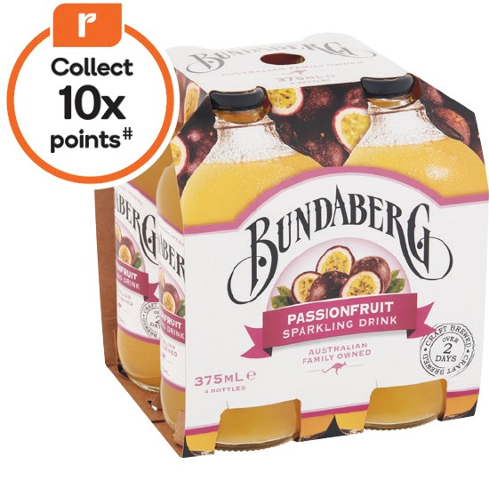 Bundaberg Ginger Beer or Sparkling Varieties 4 x 375ml