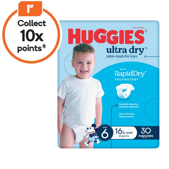 Huggies Ultra Dry Nappies Pk 30-54