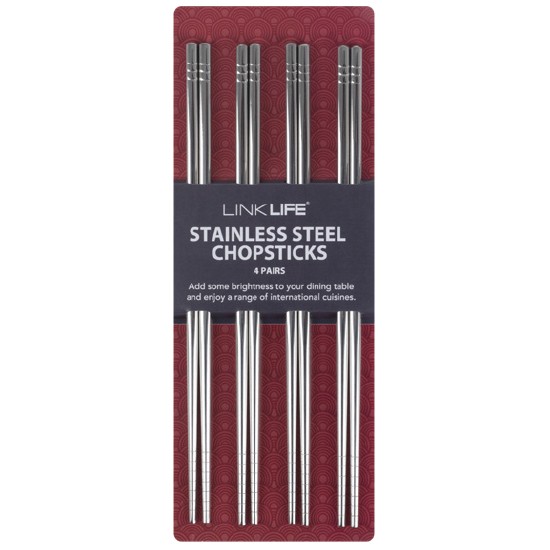Stainless Steel Chopsticks 4 Pairs