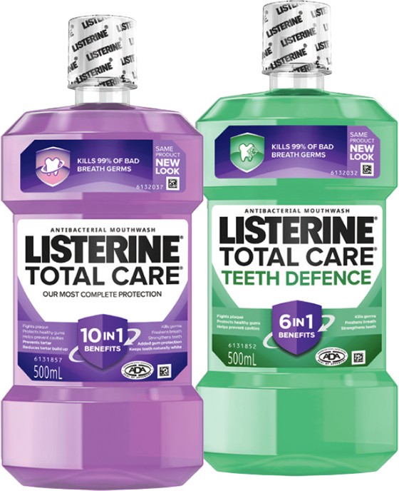 Listerine Total Care Mouthwash 500mL Selected Varieties