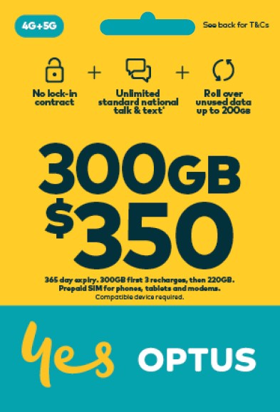 Optus $350 Prepaid SIM Starter Kit