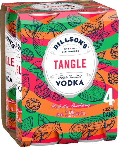 Billson's Vodka & Fruit Tangle Cans 355mL
