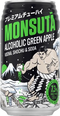 Monsuta Green Apple Chuhai 7.3% Can 350mL