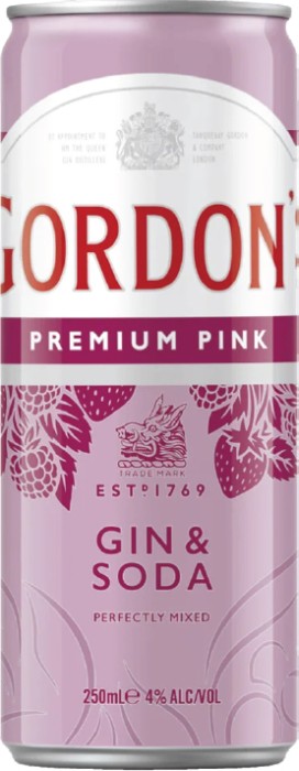 Gordon's Premium Pink Gin & Soda Cans 250mL