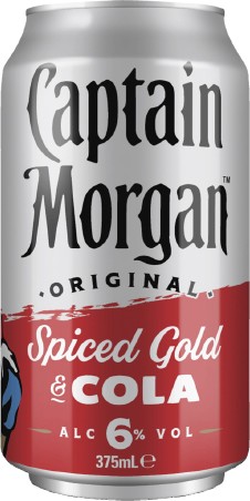 Captain Morgan Original Spiced Gold & Cola Cans 10x375mL