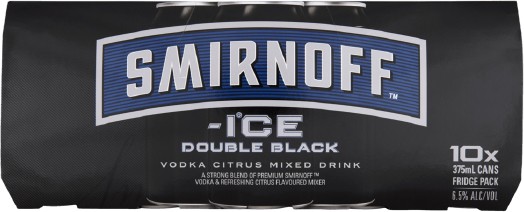 Smirnoff Ice Double Black Cans 10 Pack 375mL