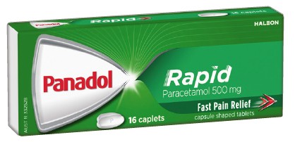 Panadol Rapid Paracetamol 500mg Caplets 16 Pack**