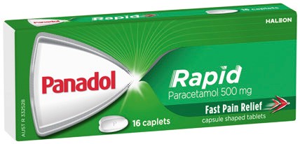Panadol Rapid Paracetamol 500mg Caplets 16 Pack**