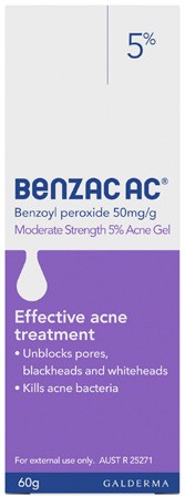 Benzac AC Moderate Strength 5% Acne Gel 60g