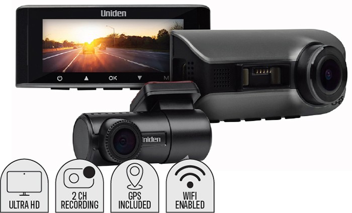 Uniden Ultra HD 4K Dual Recording Wifi GPS Dash Cam