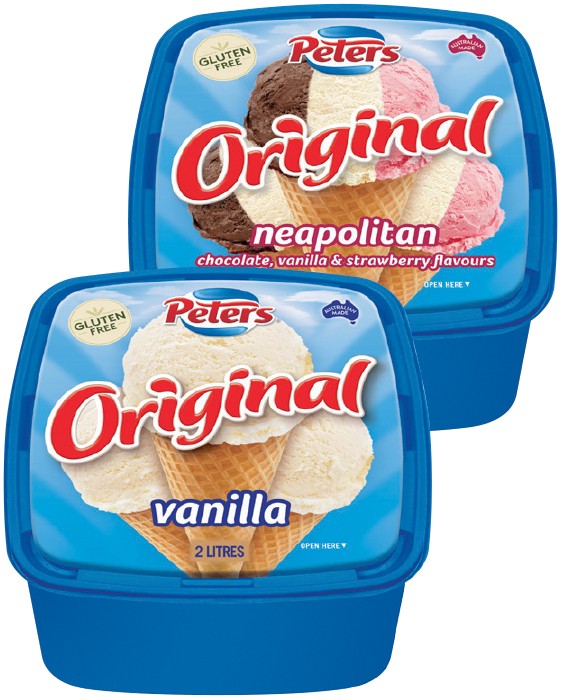 Peters Original Ice Cream 2 Litre Selected Varieties