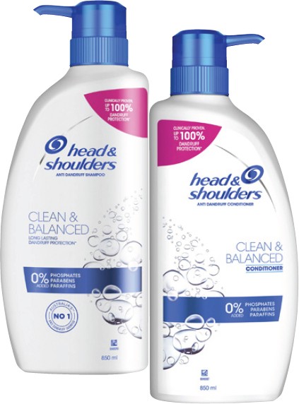 Head & Shoulders Shampoo or Conditioner 850mL
