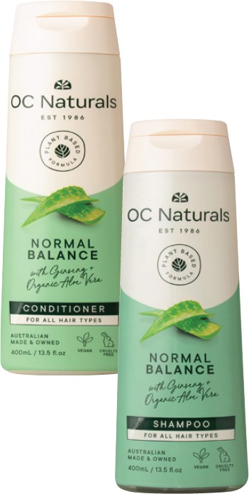 OC Naturals Normal Balance Shampoo or Conditioner 400mL