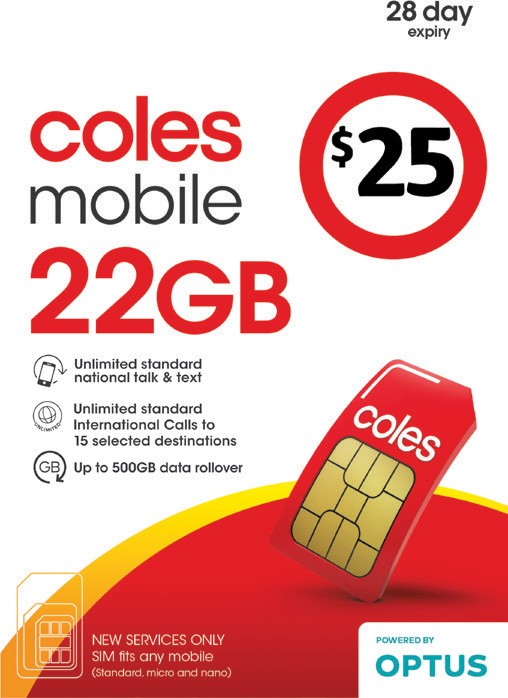Coles Mobile $25 Prepaid SIM