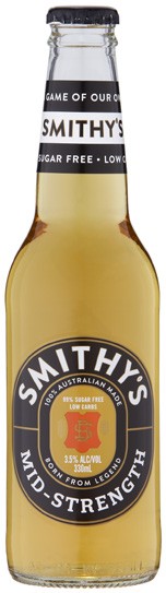 Smithy's Mid Strength Bottles 24x330mL