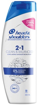 Head & Shoulders 2 in 1 Shampoo + Conditioner 350mL Selected Varieties