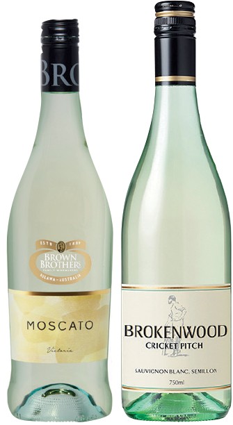 Brown Brothers Moscato or Brokenwood Cricket Pitch 750mL Varieties