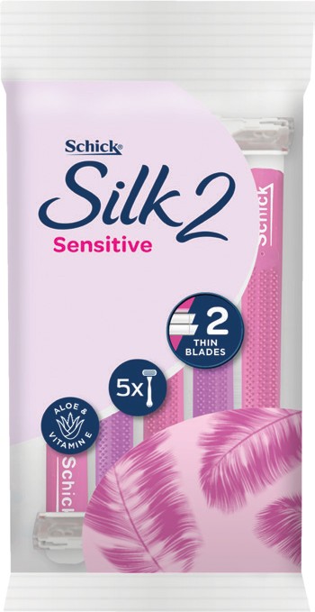 Schick Exacta Silk 2 Sensitive Disposable Razors 5 Pack