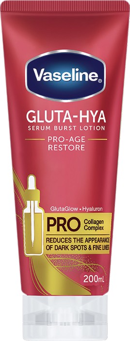 NEW Vaseline Gluta-Hya Serum Pro-Age Restore Burst Lotion 200mL