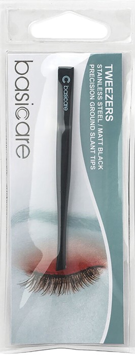 Basicare Tweezers Matte Black Slant Tip
